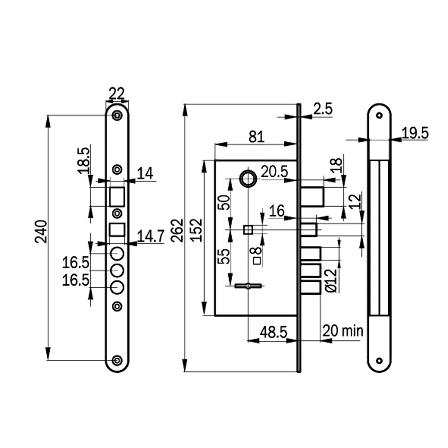 Замок ANALOG BORDER ЗВ 9-8.3 (комплект замка с ручкой) Замок ANALOG BORDER ЗВ 9-8.3 (комплект замка с ручкой)