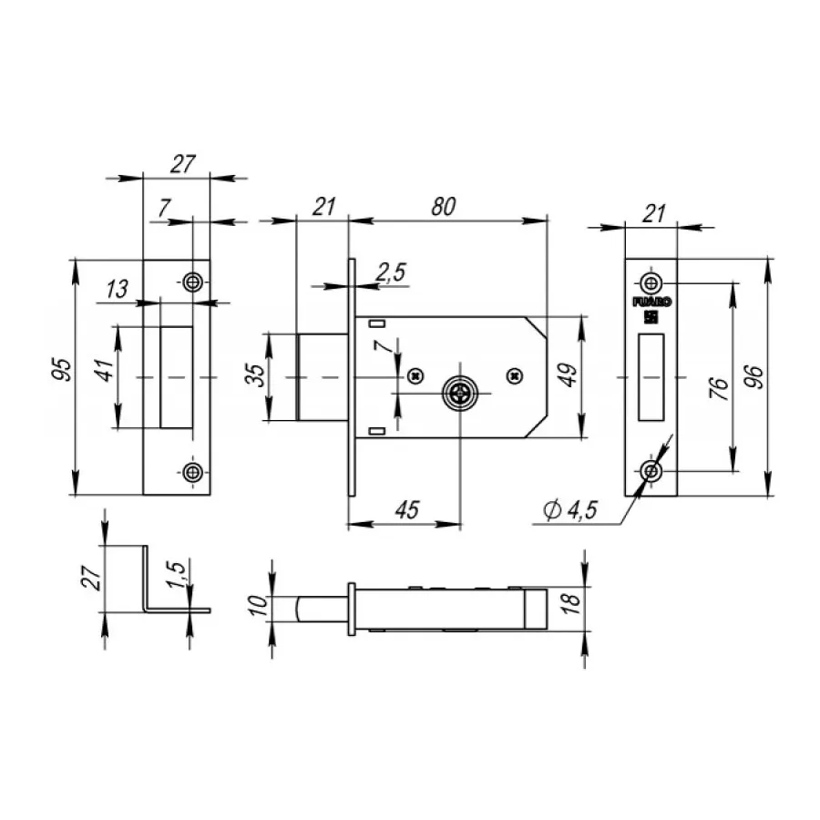 Замок USK 45-R (Aналог FDL, USK, Kale) Замок USK 45-R (Aналог FDL, USK, Kale)