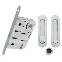 Комплект для раздвижных дверей WC AGB KIT (ручка на раздв дверь+механизм) матовый хром Комплект для раздвижных дверей WC AGB KIT (ручка на раздв дверь+механизм) матовый хром