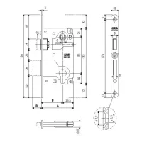 Механизм под цилиндр AGB Centro Focus B040255022 античная бронза 85мм