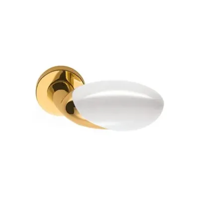 Дверные ручки Colombo Design Egg AB11 полированная латунь/фарфор