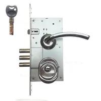 Замок з ручкой ASTEX AT-Lock-252-R-BN- Imperial-ZC- броненакладка - врезная броненакладка USK