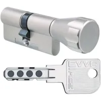 Цилиндр замка EVVA MCS 5KEY ключ-тумблер (никель)