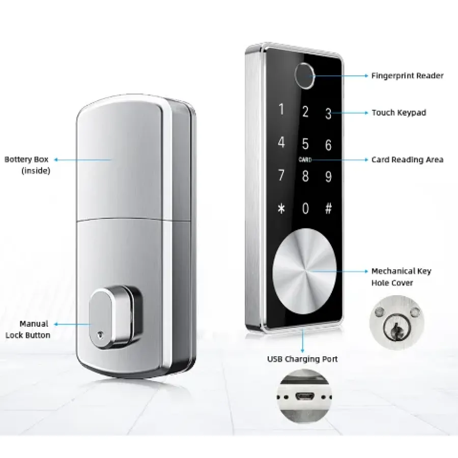 Умный биометрический замок SEVEN LOCK SL-7736BF black Умный биометрический замок SEVEN LOCK SL-7736BF black