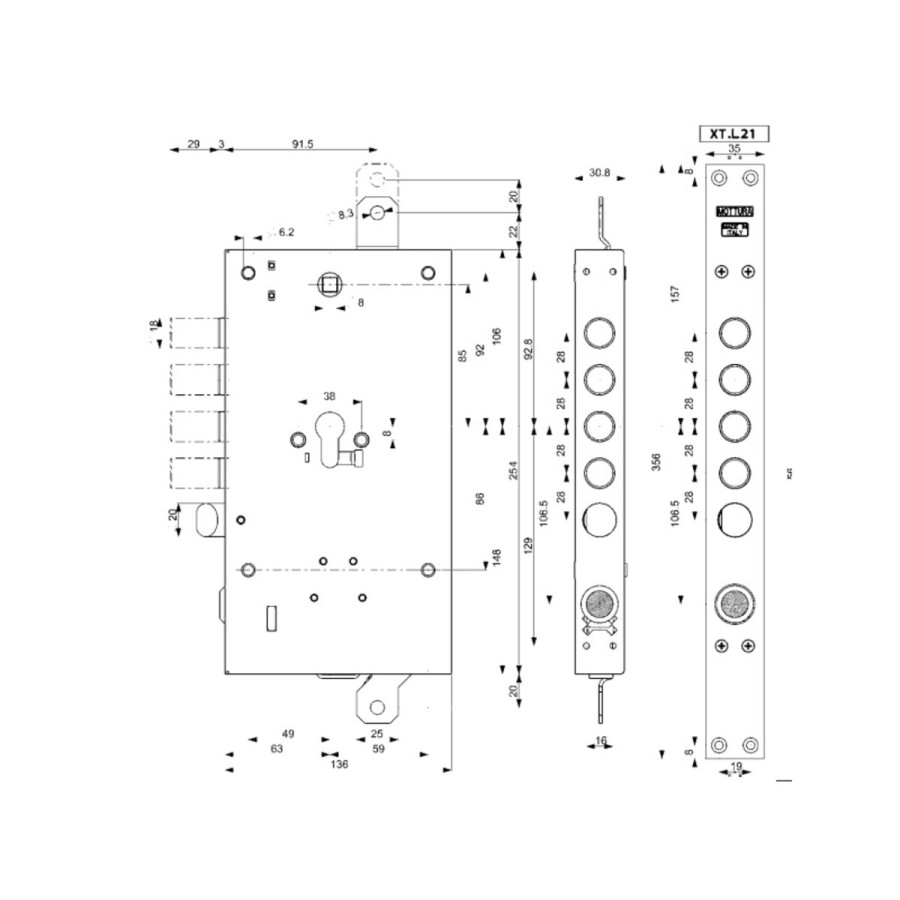 Замок Mottura XNOVA XTL21W8000 99697 