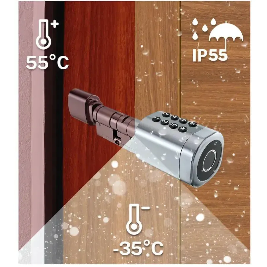 PES Cylinder Silver 35х35 мм кодовый смарт-цилиндр для замка PES Cylinder Silver 35х35 мм кодовый смарт-цилиндр для замка