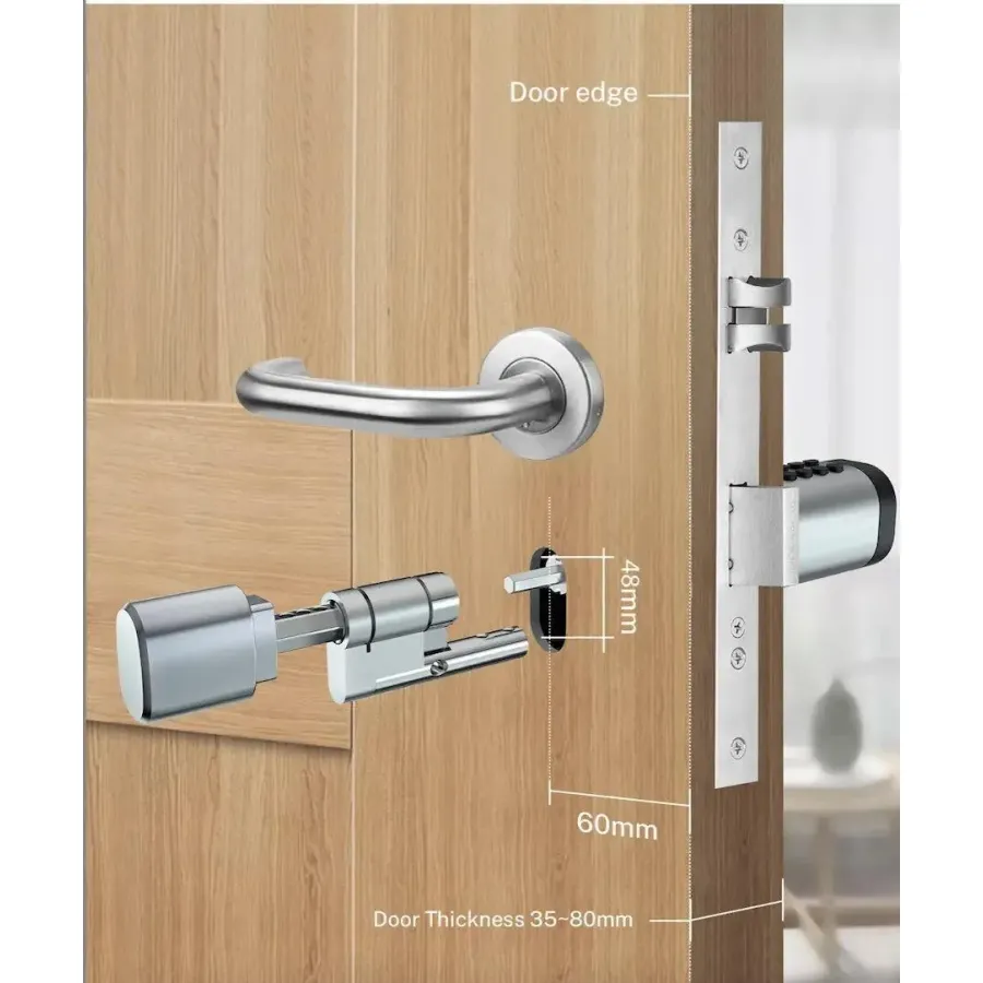 PES Cylinder Silver 35х35 мм кодовый смарт-цилиндр для замка PES Cylinder Silver 35х35 мм кодовый смарт-цилиндр для замка