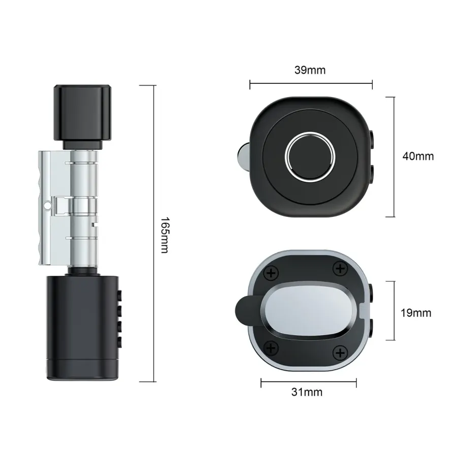 PES Cylinder Silver 35х35 мм кодовый смарт-цилиндр для замка PES Cylinder Silver 35х35 мм кодовый смарт-цилиндр для замка