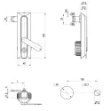 Замок-ручка для шкафа электротехнического RZ 301-2-1-02