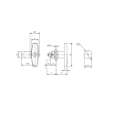Замок с ручкой т подобной формы RZ L3020B.1-10045, черный, один ключ