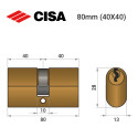 Цилиндр CISA Oval 08210 80 (40*40) овальный для электромех. замков