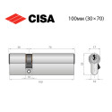 Цилиндр CISA ASIX P8 100 (30*70) никель матовый 3 ключа