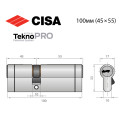 Цилиндр CISA Astral Tekno PRO 100 (45*55) никель матовый 3 ключа