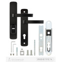 Ручки с броненакладкой ROSTEX ASTRA R 72мм mov-mov DIN PLATE 38-55мм 3клас BLACK_MAT Ручки с броненакладкой ROSTEX ASTRA R 72мм mov-mov DIN PLATE 38-55мм 3клас BLACK_MAT