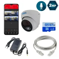 Комплект видеонаблюдения на 1 купольную 2 Мп IP-камеру SEVEN KS-7212OW-2MP