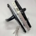 Замок на калитку из профнастила 153U с ручкой RAL 9005 [черный] (комплект)