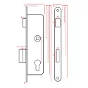 Комплект замка JANIA Z076 2KL BS20 90мм
