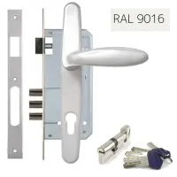 Замок Kale 152-3MR с ручкой RAL 9016 [транспортный белый] (комплект)
