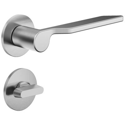 Ручка DND LEVANTE, FINE-круг с накладкой под WC, матовый хром (к-т) Ручка DND LEVANTE, FINE-круг с накладкой под WC, матовый хром (к-т)
