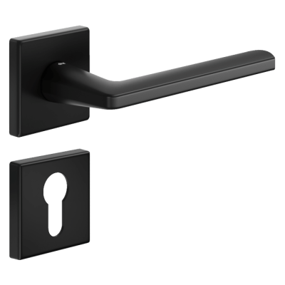 Ручка DND LUCE P02, VIS-квадрат с накладкой под цилиндр, черный (к-т) Ручка DND LUCE P02, VIS-квадрат с накладкой под цилиндр, черный (к-т)