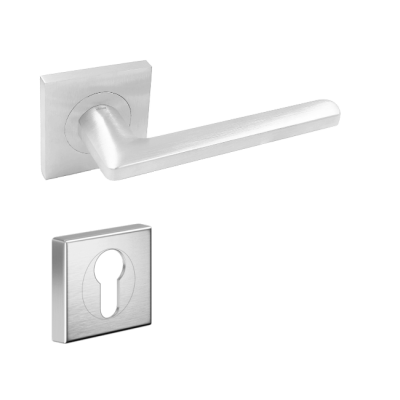 Ручка DND LUCE P 02, 55 мм – квадрат, с накладкой под цилиндр, матовый хром (к-т) Ручка DND LUCE P 02, 55 мм – квадрат, с накладкой под цилиндр, матовый хром (к-т)