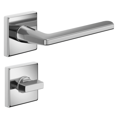 Ручка DND LUCE P02, VIS-квадрат с накладкой под WC, хром (к-т) Ручка DND LUCE P02, VIS-квадрат с накладкой под WC, хром (к-т)