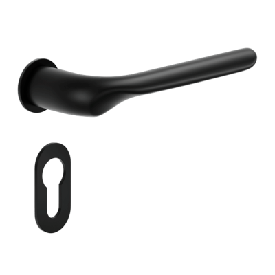 Ручка DND CHOP, Unico с накладкой под цилиндр, черный (к-т) Ручка DND CHOP, Unico с накладкой под цилиндр, черный (к-т)
